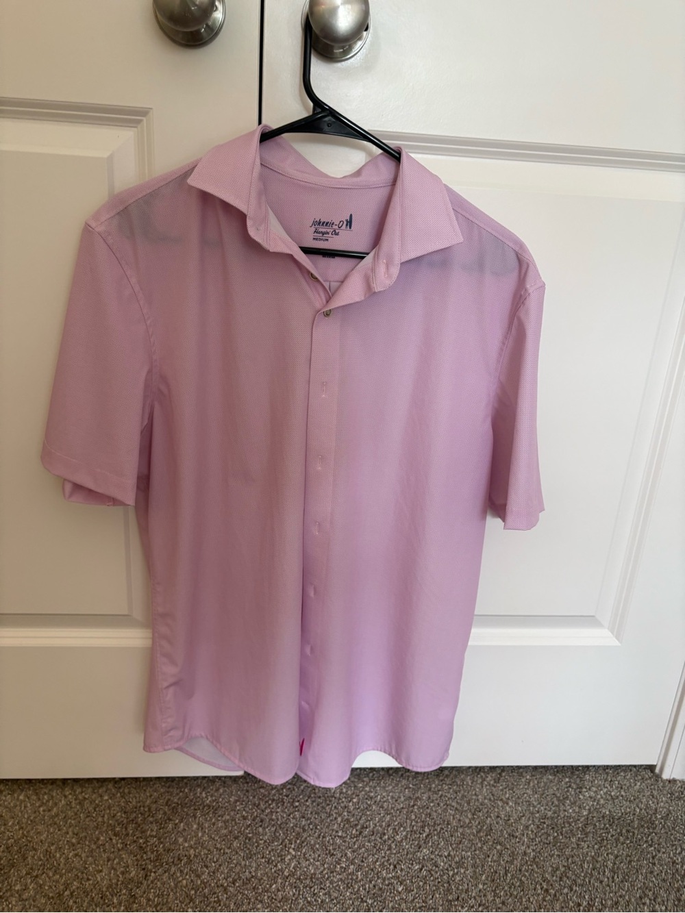 johnnie-O Light Pink Short Sleeve Button-Down Shirt